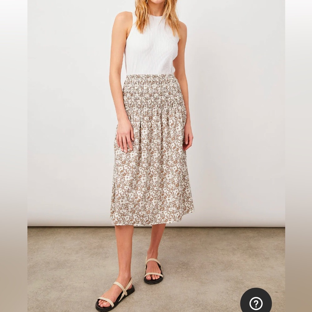 Rails Eco Friendly Smocked Selena Skirt in Cafe Floral Size Medium EUC